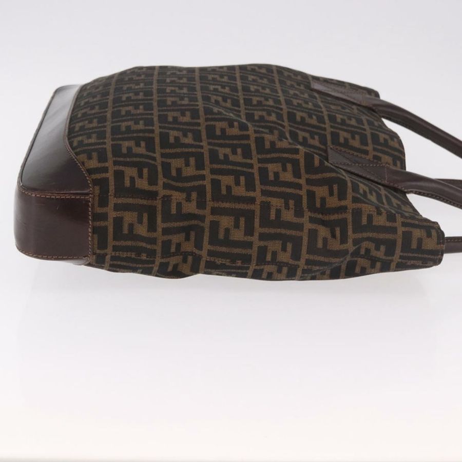 【日本直送】FENDI Zucca帆布手提包 黑色棕色 正品 187577A-2