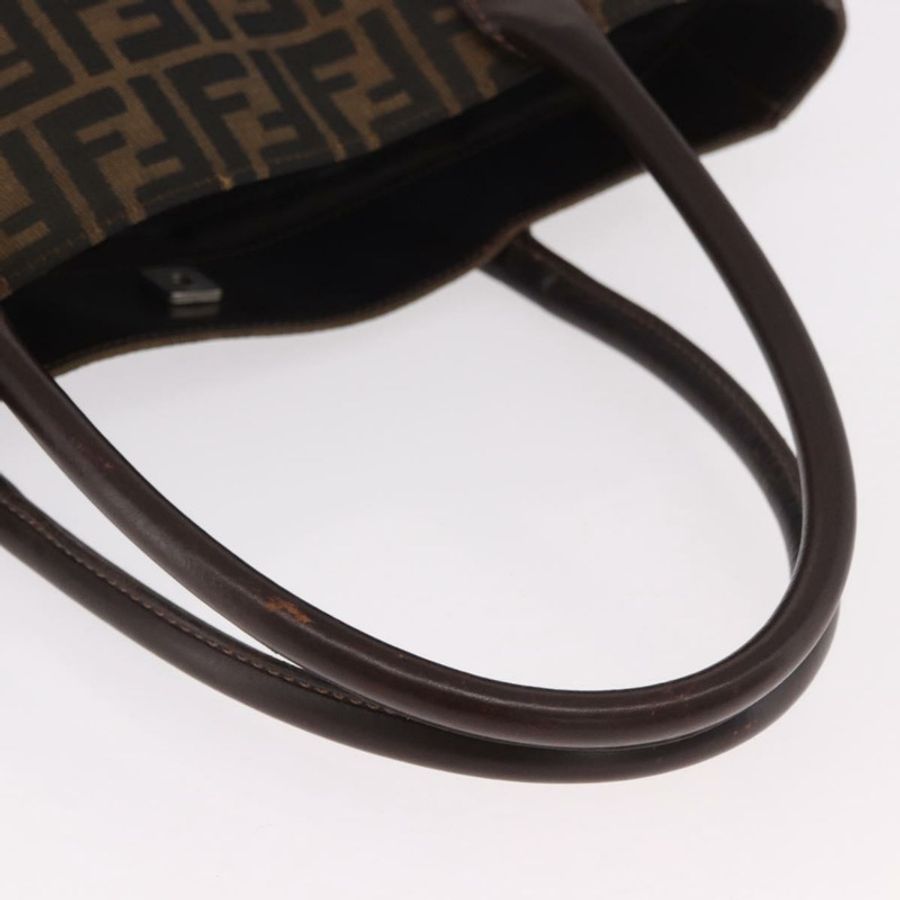【日本直送】FENDI Zucca帆布手提包 黑色棕色 正品 187577A-6