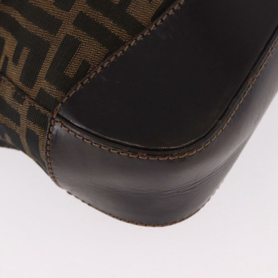 【日本直送】FENDI Zucca帆布手提包 黑色棕色 正品 187577A-13