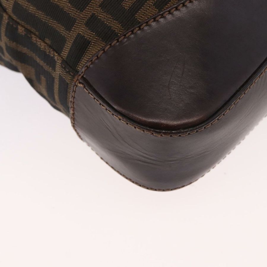 【日本直送】FENDI Zucca帆布手提包 黑色棕色 正品 187577A-15