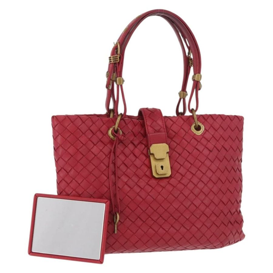 【日本直送】BOTTEGA VENETA INTRECCIATO 手袋 皮革 紅色 金色 正品 187567A-0