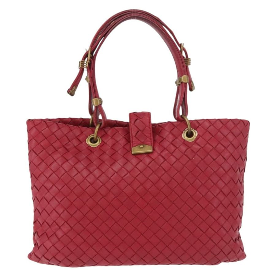 【日本直送】BOTTEGA VENETA INTRECCIATO 手袋 皮革 紅色 金色 正品 187567A-1