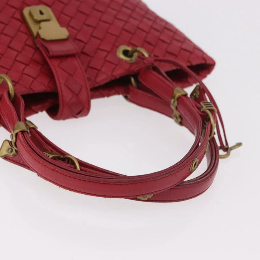【日本直送】BOTTEGA VENETA INTRECCIATO 手袋 皮革 紅色 金色 正品 187567A-6