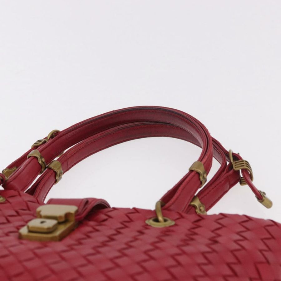 【日本直送】BOTTEGA VENETA INTRECCIATO 手袋 皮革 紅色 金色 正品 187567A-7