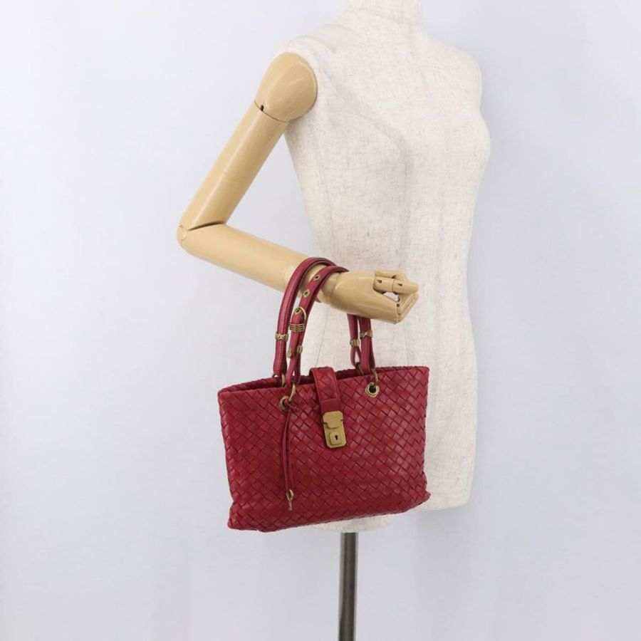 【日本直送】BOTTEGA VENETA INTRECCIATO 手袋 皮革 紅色 金色 正品 187567A-24