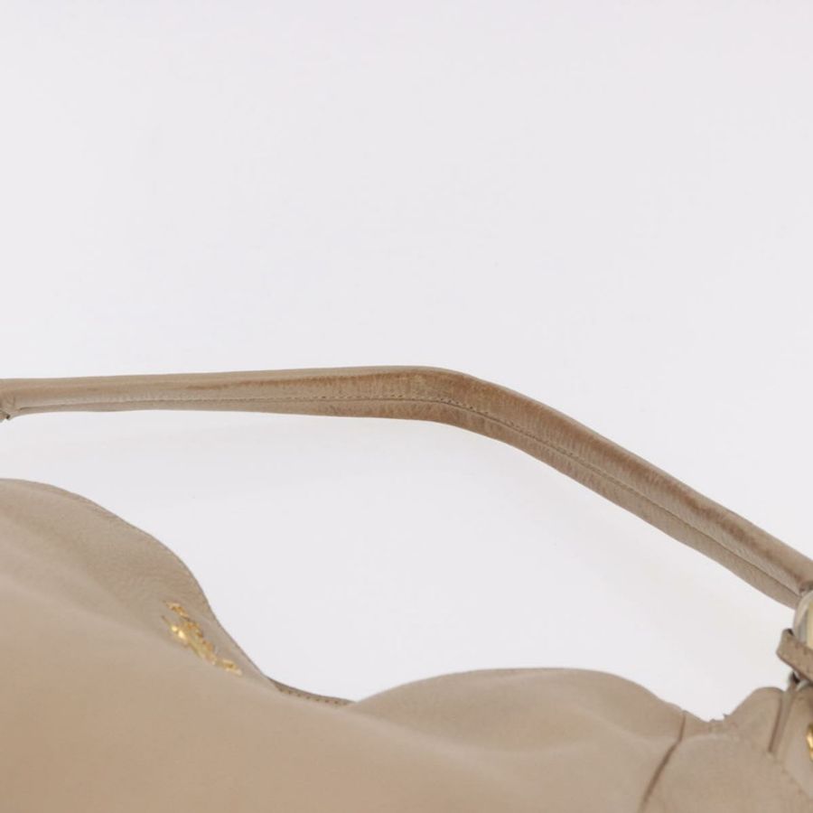 【日本直送】PRADA 手提包 Vittero Dino 皮革 米色 金色 正品 187572A-7