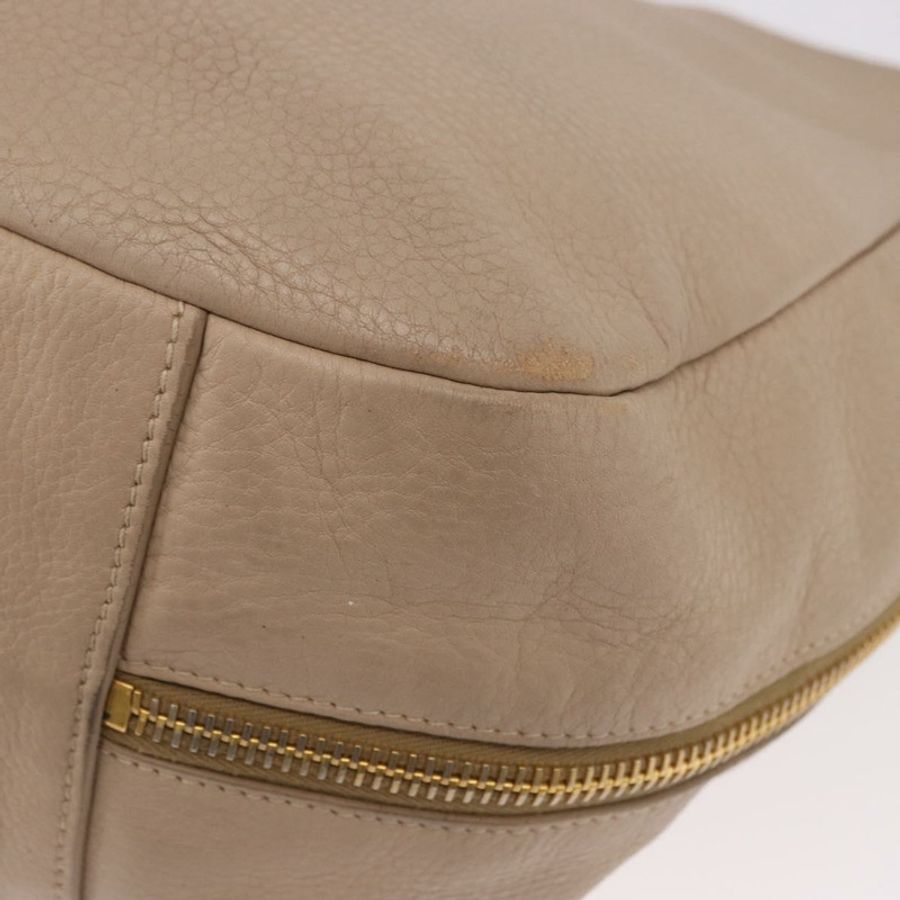 【日本直送】PRADA 手提包 Vittero Dino 皮革 米色 金色 正品 187572A-8