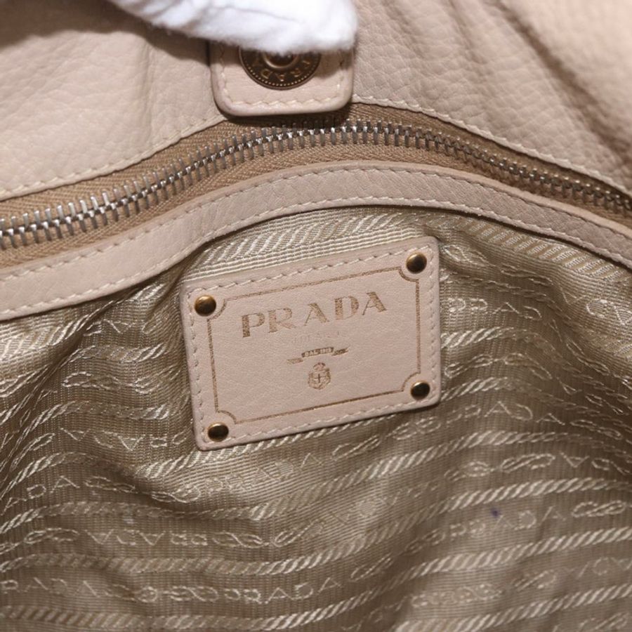 【日本直送】PRADA 手提包 Vittero Dino 皮革 米色 金色 正品 187572A-18
