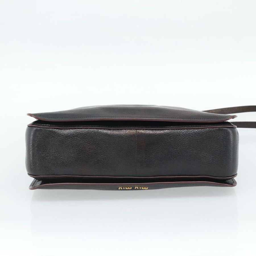 【日本直送】Miu Miu Madras 手提包 皮革 2way 黑色 金色 Auth 187556A-4