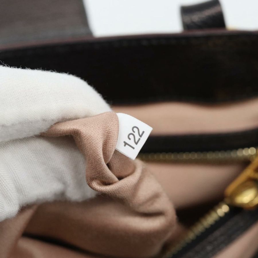 【日本直送】Miu Miu Madras 手提包 皮革 2way 黑色 金色 Auth 187556A-10