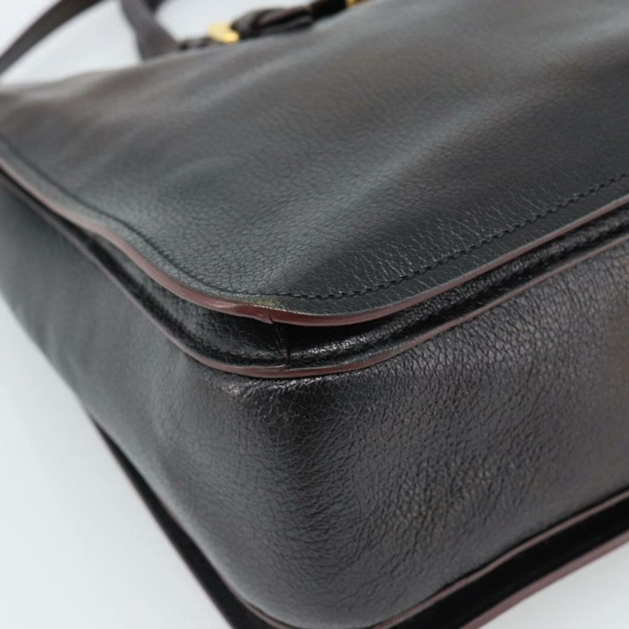 【日本直送】Miu Miu Madras 手提包 皮革 2way 黑色 金色 Auth 187556A-15