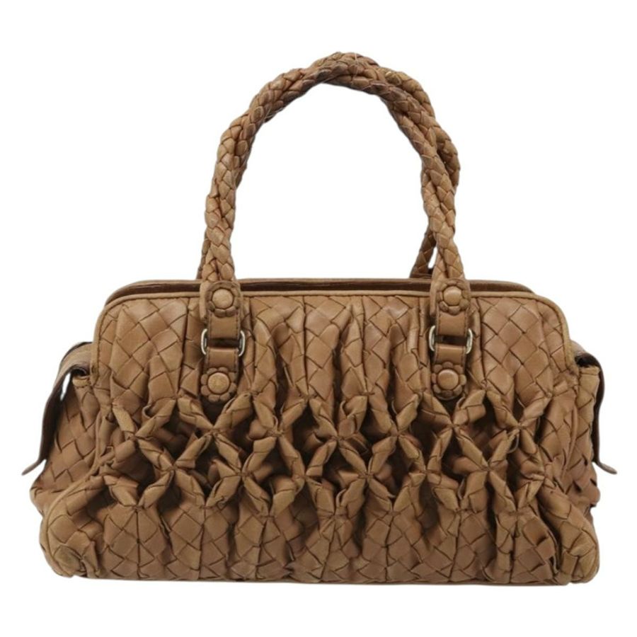 【日本直送】BOTTEGA VENETA INTRECCIATO 手袋 皮革 棕色 銀色 正品 185815A-12