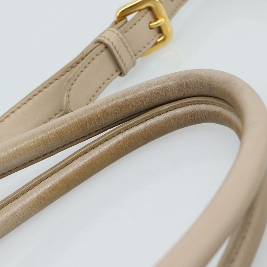 【日本直送】PRADA 手提包 皮革 兩用 米色 金色 正品 186432A-7
