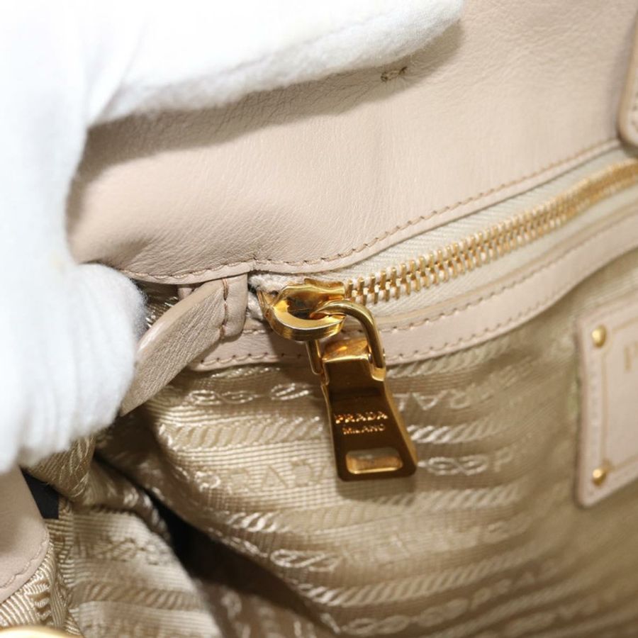 【日本直送】PRADA 手提包 皮革 兩用 米色 金色 正品 186432A-23