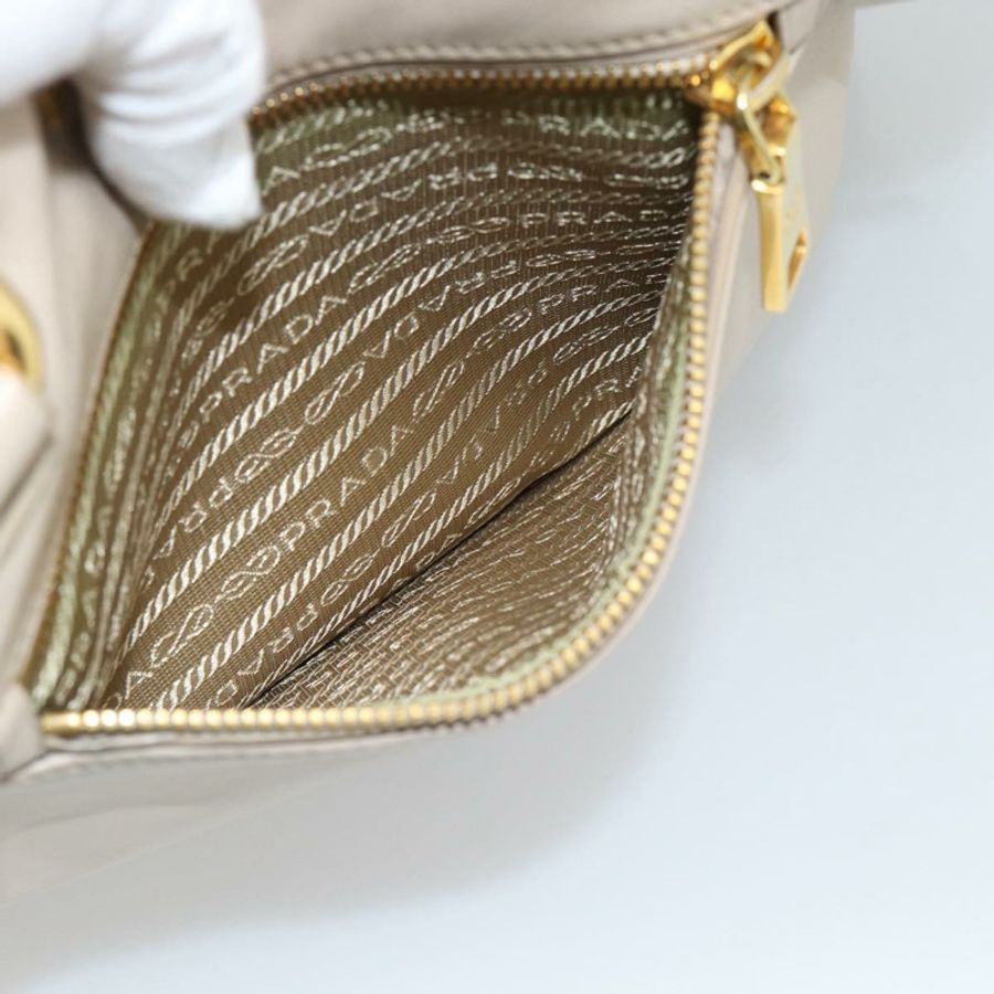 【日本直送】PRADA 手提包 皮革 兩用 米色 金色 正品 186432A-26