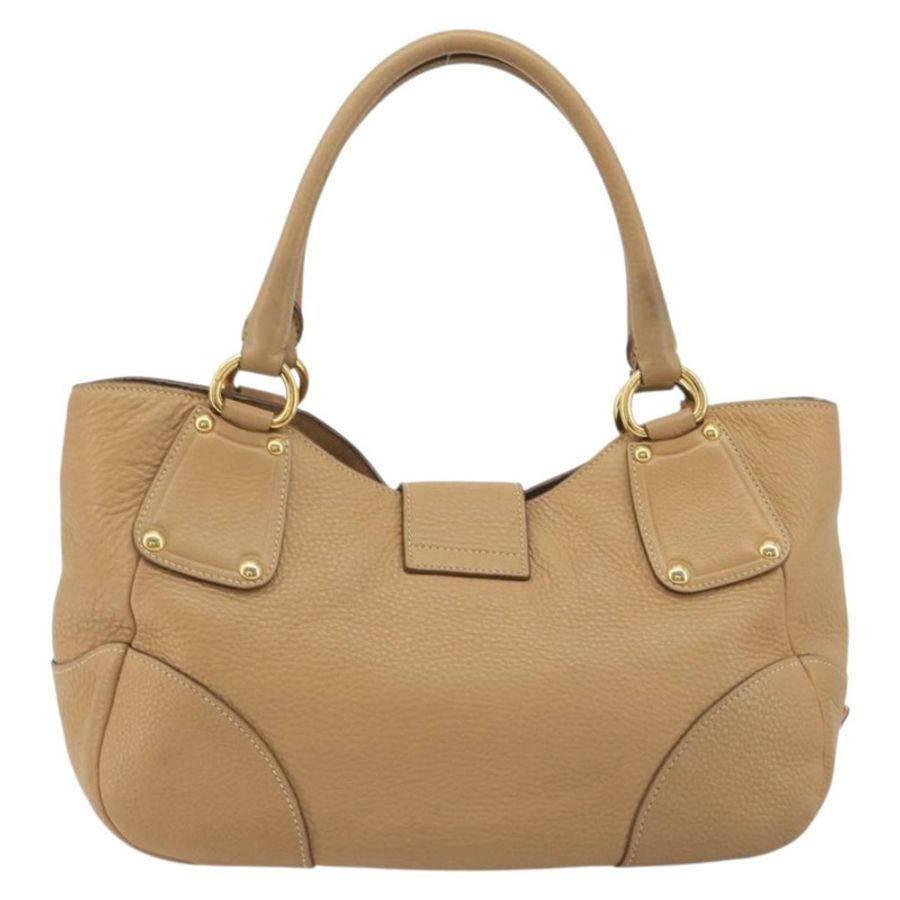 【日本直送】PRADA 手提包 皮革 棕色 金色 正品 BA13540A-1