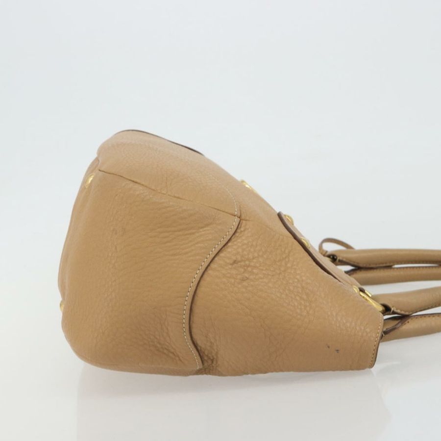 【日本直送】PRADA 手提包 皮革 棕色 金色 正品 BA13540A-2