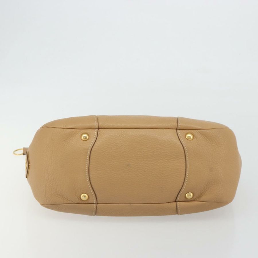 【日本直送】PRADA 手提包 皮革 棕色 金色 正品 BA13540A-5