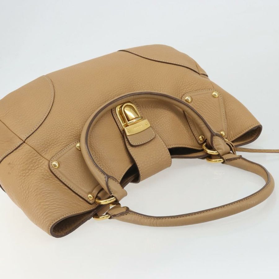 【日本直送】PRADA 手提包 皮革 棕色 金色 正品 BA13540A-6