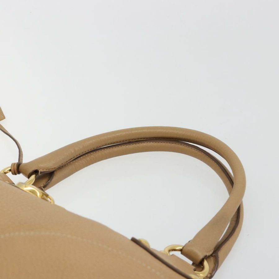 【日本直送】PRADA 手提包 皮革 棕色 金色 正品 BA13540A-13