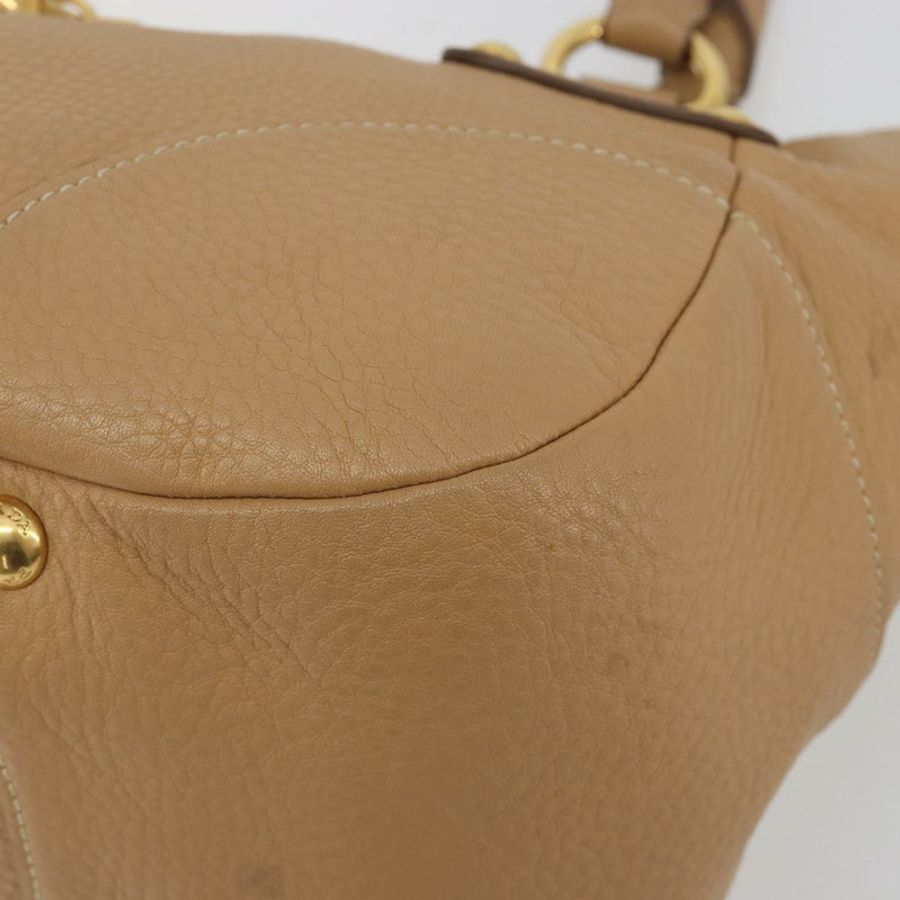 【日本直送】PRADA 手提包 皮革 棕色 金色 正品 BA13540A-14