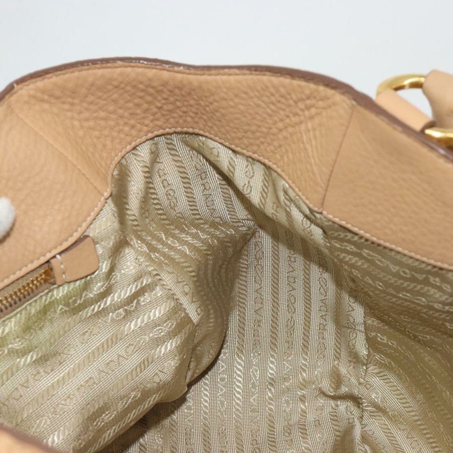 【日本直送】PRADA 手提包 皮革 棕色 金色 正品 BA13540A-21