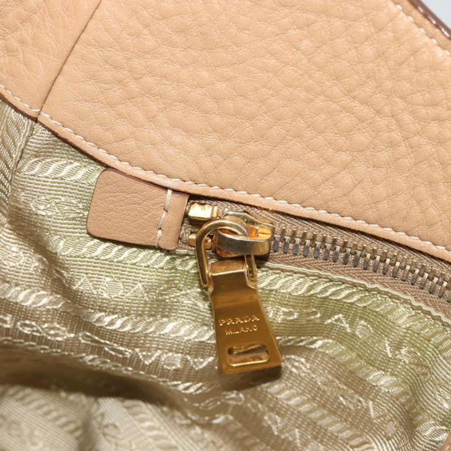 【日本直送】PRADA 手提包 皮革 棕色 金色 正品 BA13540A-23