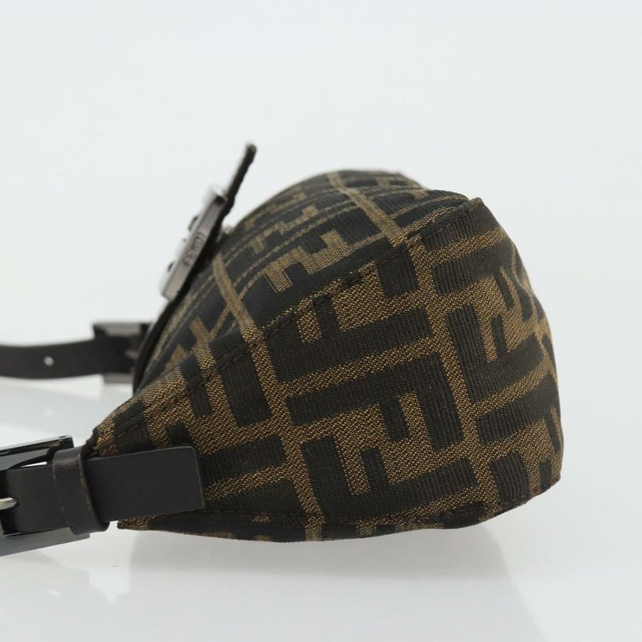 【日本直送】FENDI Zucca帆布Mamma Baguette單肩包 黑色 銀色 棕色 正品 187689SAM-3