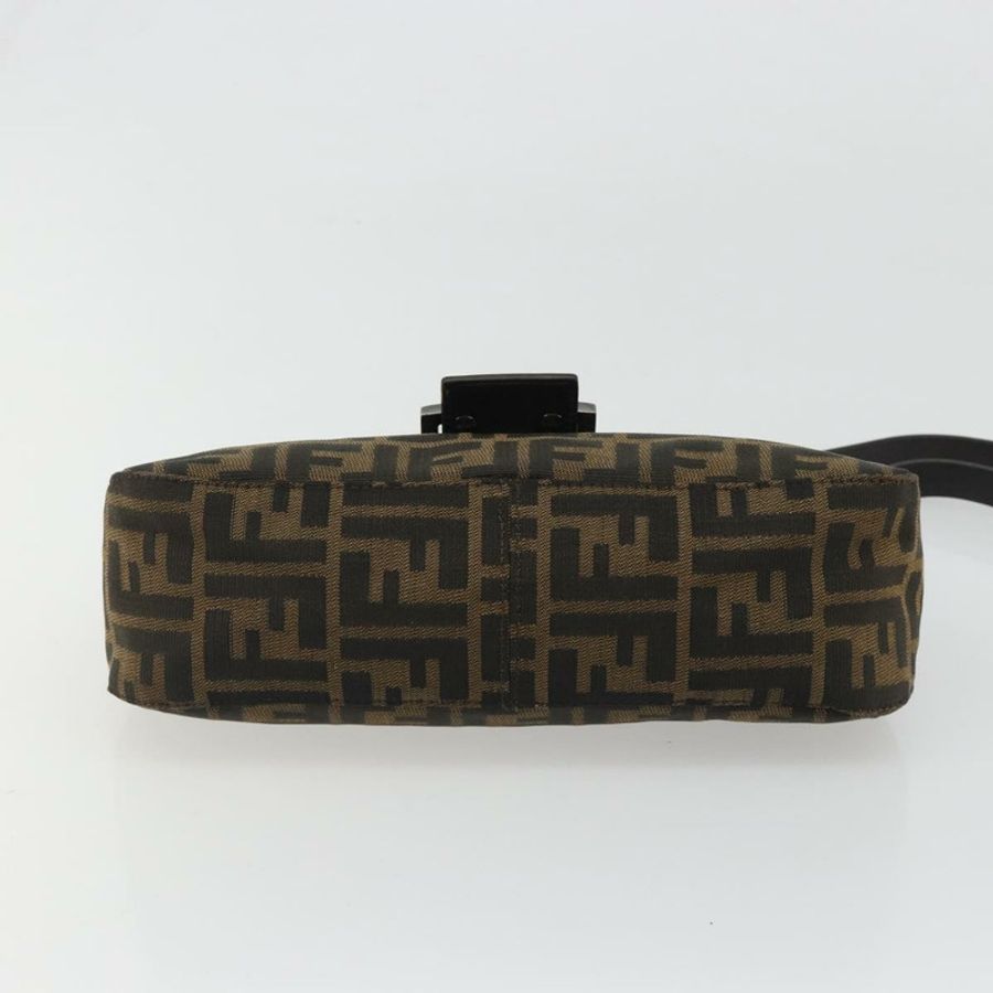 【日本直送】FENDI Zucca帆布Mamma Baguette單肩包 黑色 銀色 棕色 正品 187689SAM-4