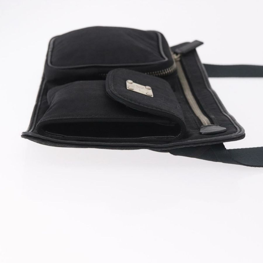 【日本直送】Christian Dior Trotter帆布腰包 黑色 銀色 正品 188383V-2