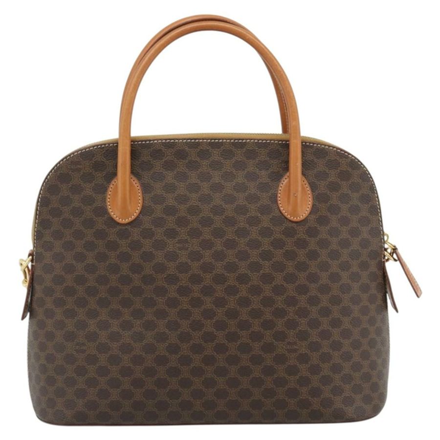 【日本直送】CELINE Macadam帆布手提包 PVC皮革 兩用棕色金色 正品 188224SAV-1