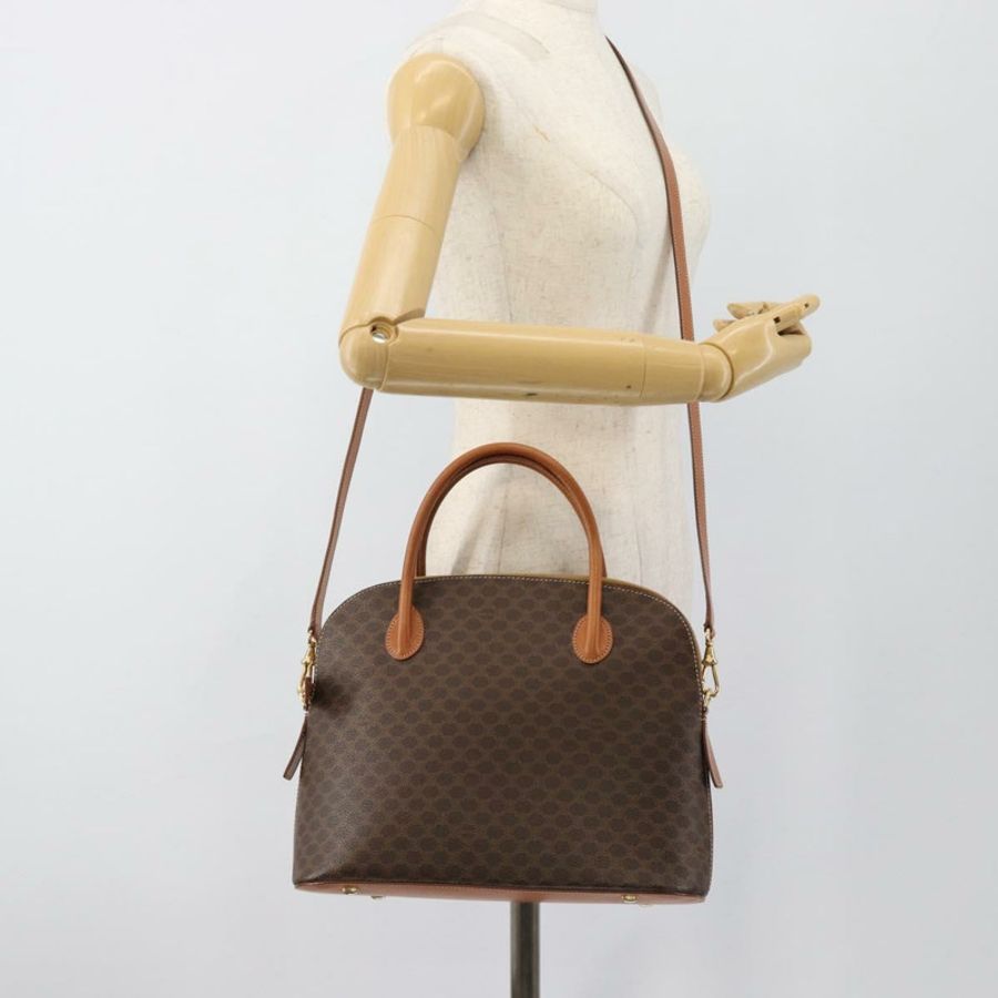 【日本直送】CELINE Macadam帆布手提包 PVC皮革 兩用棕色金色 正品 188224SAV-24