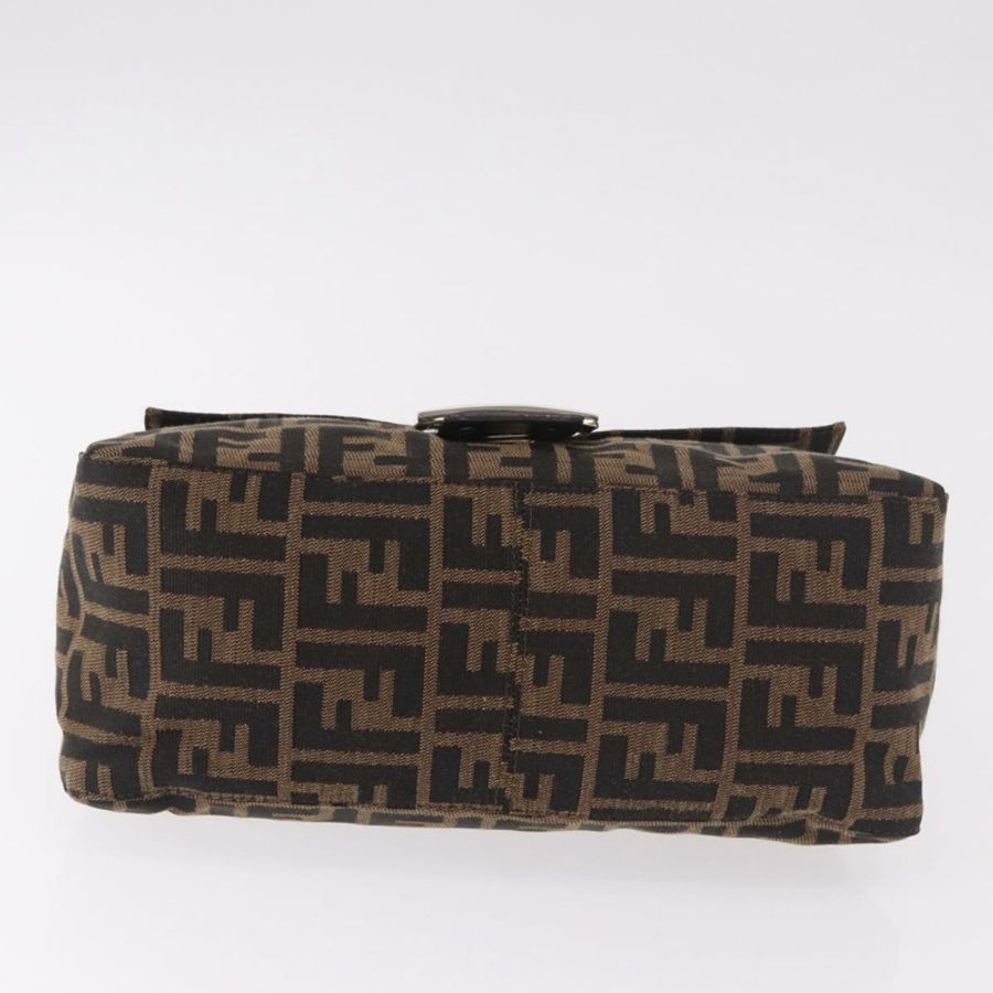 【日本直送】FENDI Zucca帆布Mamma Baguette單肩包 黑色棕色 正品 am11982V-4