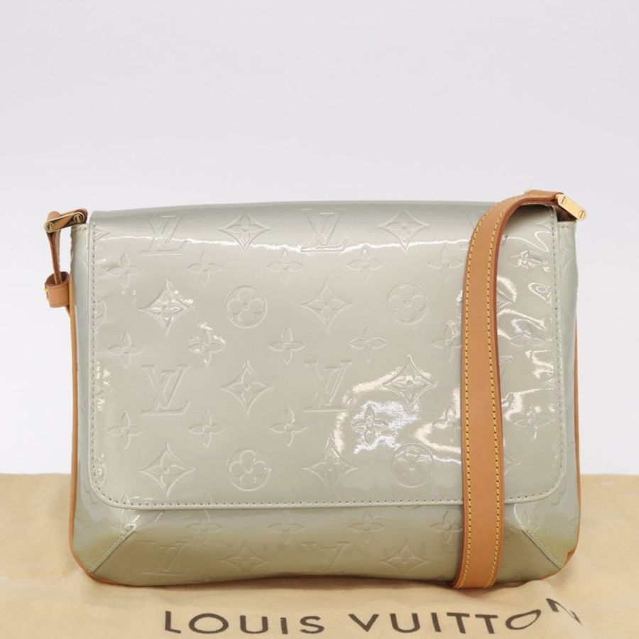 【日本直送】路易威登 Monogram Vernis Thompson Street Bag Gris M91008 LV Auth 188483V-11