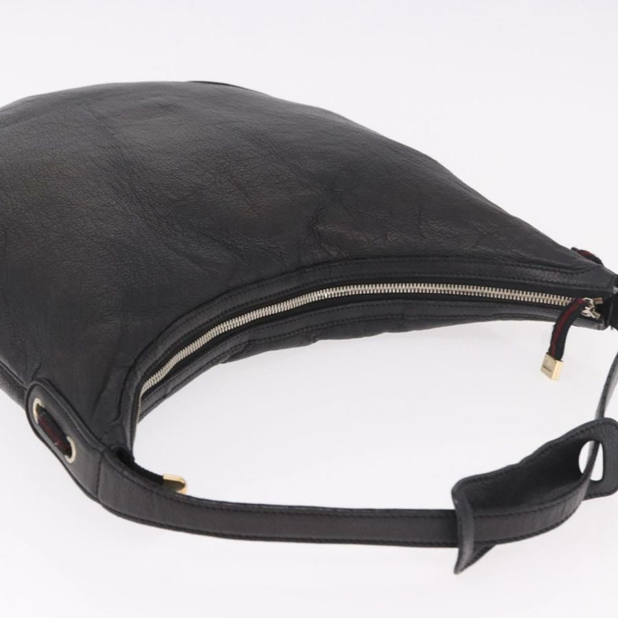 【日本直送】GUCCI 黑色金色皮革單肩包 162882 正品 189322A-5