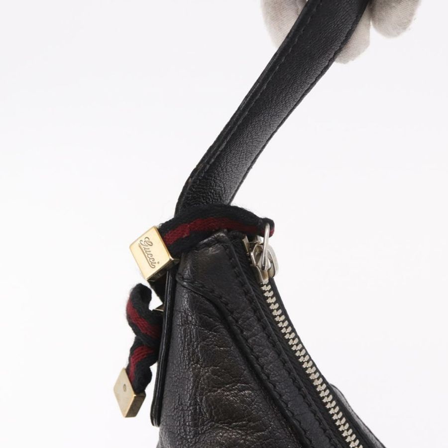 【日本直送】GUCCI 黑色金色皮革單肩包 162882 正品 189322A-9