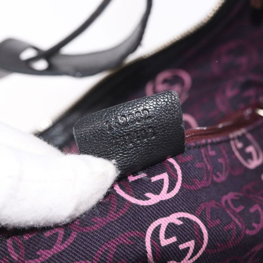 【日本直送】GUCCI 黑色金色皮革單肩包 162882 正品 189322A-11