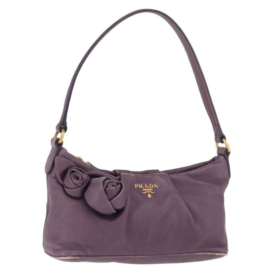 【日本直送】PRADA 紫色金色皮革配件包 Auth 189372A-0