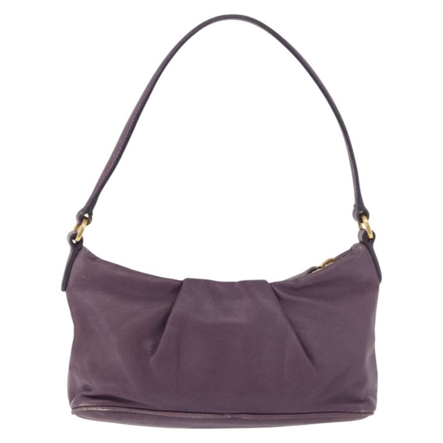 【日本直送】PRADA 紫色金色皮革配件包 Auth 189372A-1