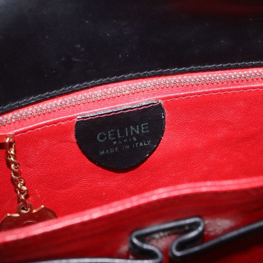 【日本直送】CELINE 圓背包,黑色皮革,金色,正品編號 189243A-18