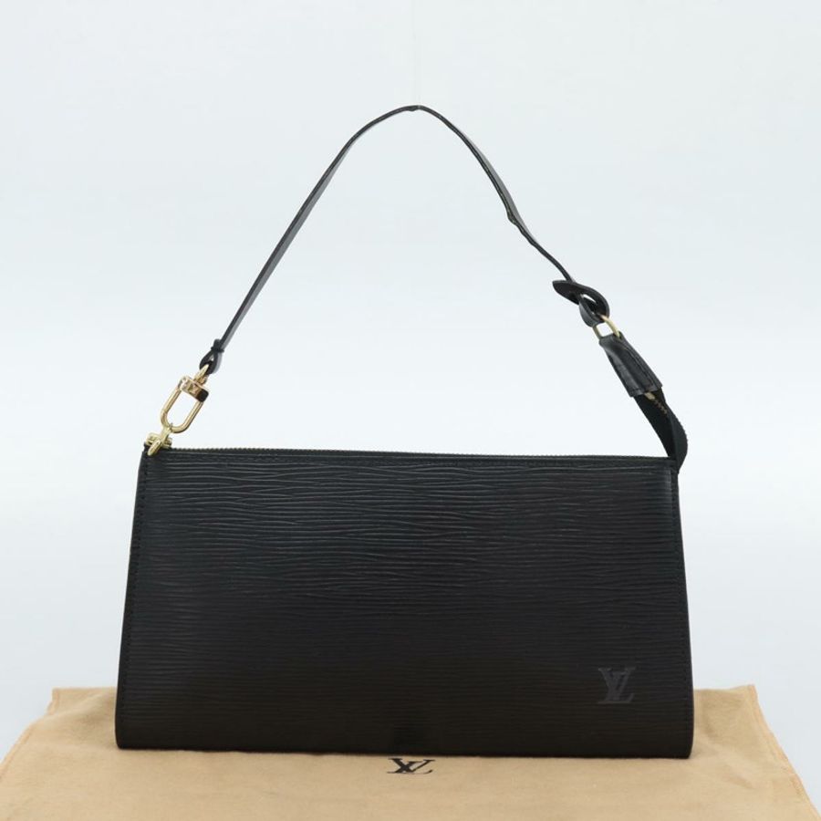 【日本直送】路易威登 Epi Pochette Accessoires 手拿包 黑色 M52982 LV Auth 187872A-11