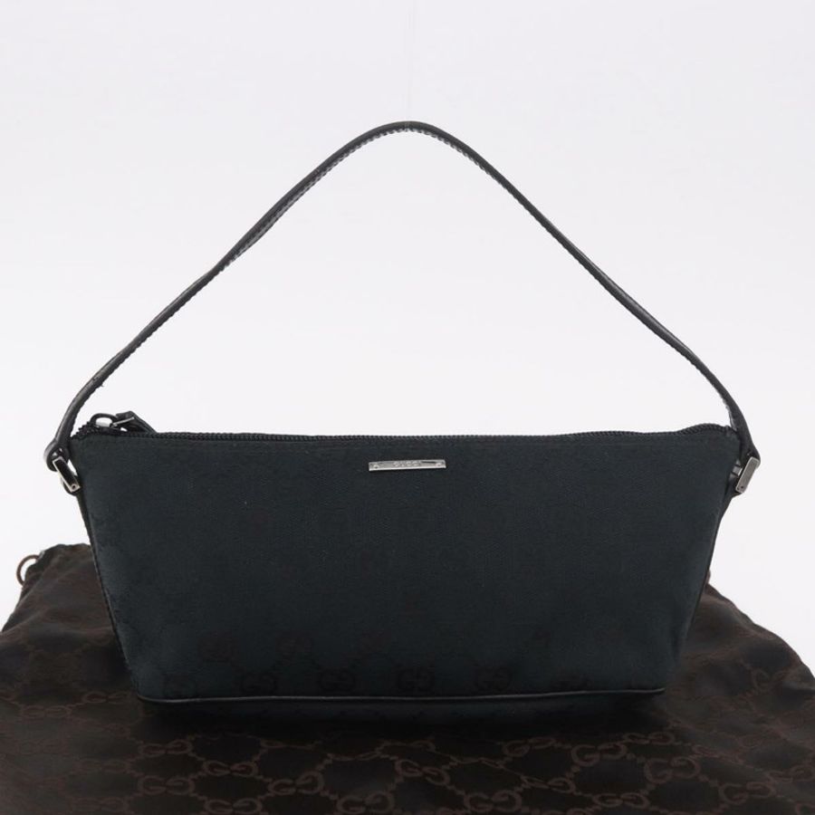 【日本直送】GUCCI GG帆布配件包 黑色 銀色 正品 189166V-11