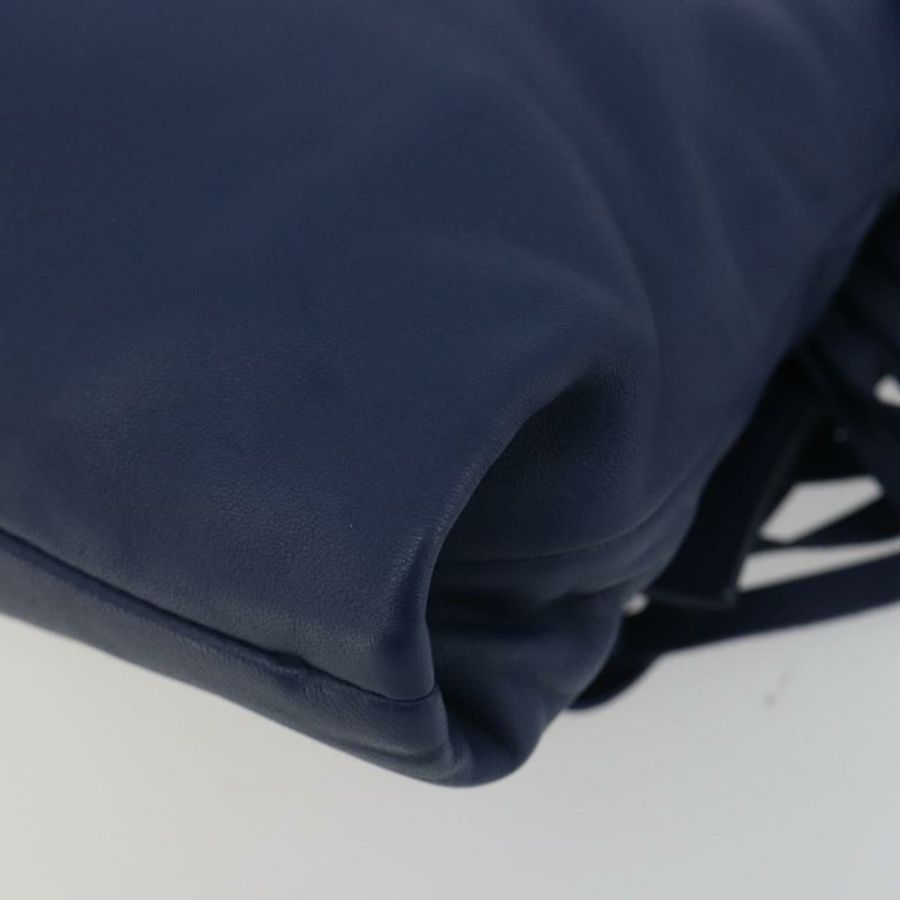 【日本直送】PRADA 皮革單背包 藍色 銀色 正品 189715A-14