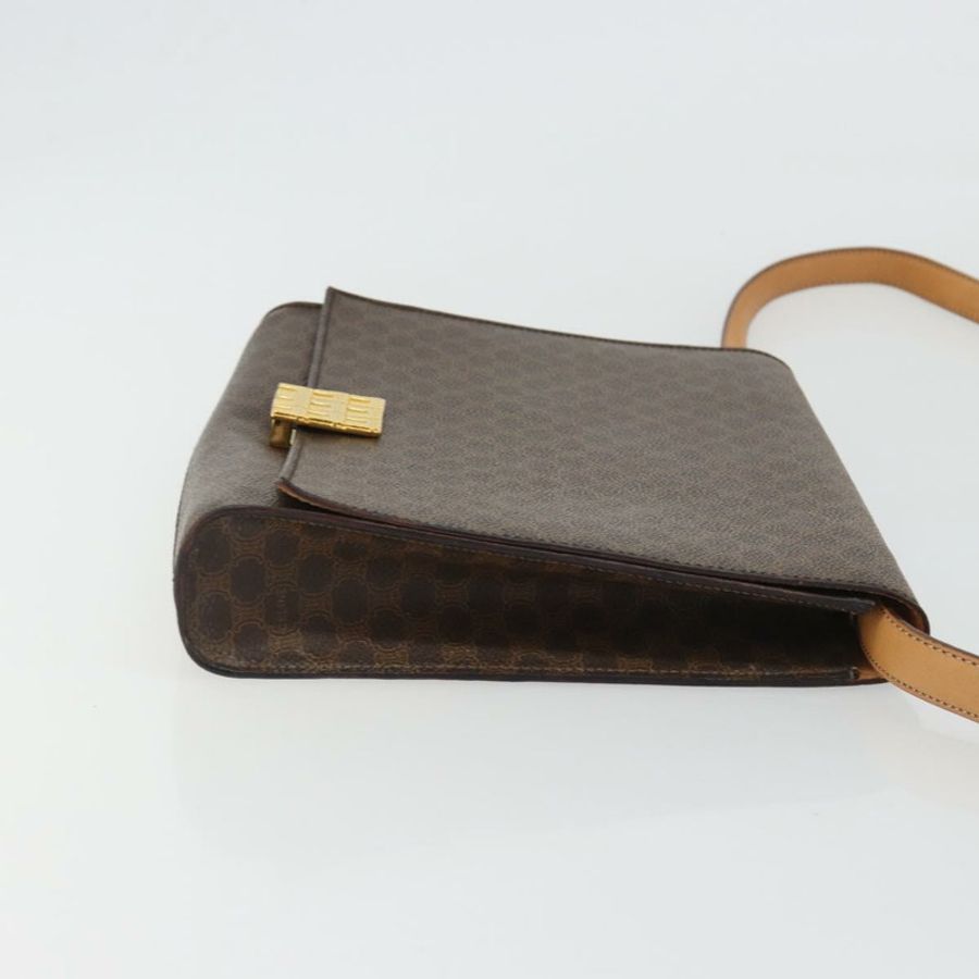 【日本直送】CELINE Macadam帆布肩背包 PVC皮革 棕色 金色 正品 189539A-2