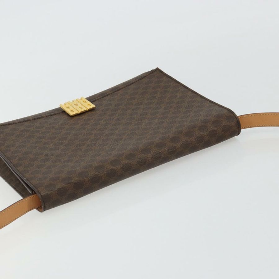 【日本直送】CELINE Macadam帆布肩背包 PVC皮革 棕色 金色 正品 189539A-5