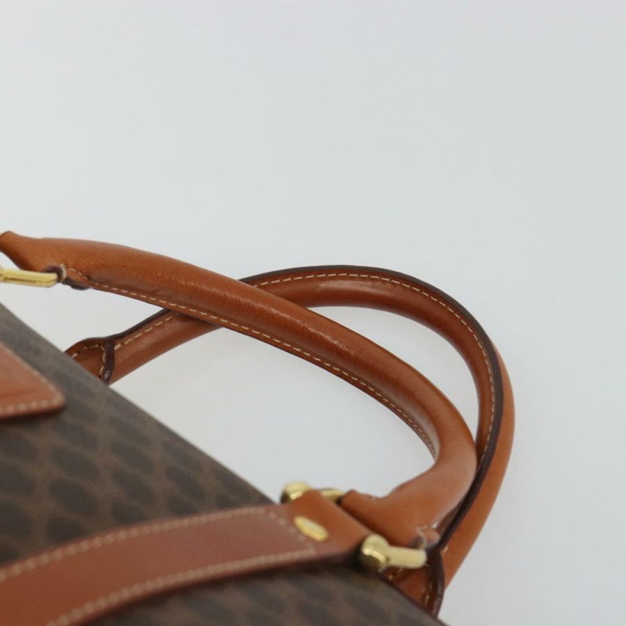 【日本直送】CELINE Macadam帆布波士頓包 PVC皮革 棕色 金色 正品 189503A-7