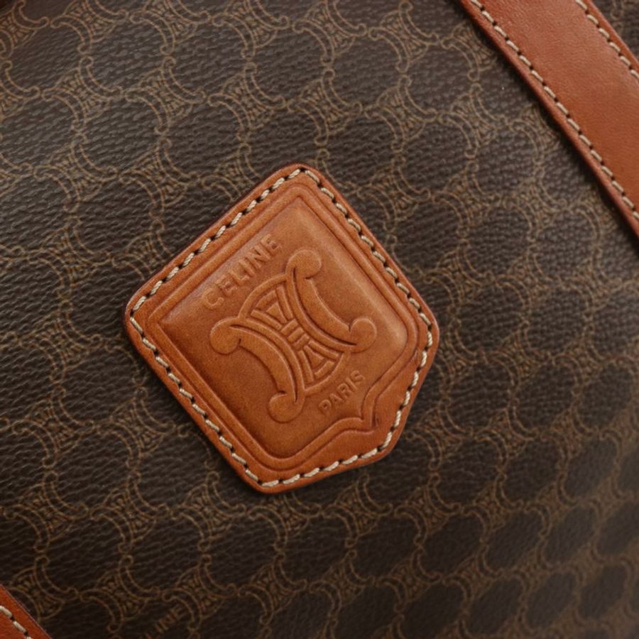 【日本直送】CELINE Macadam帆布波士頓包 PVC皮革 棕色 金色 正品 189503A-16