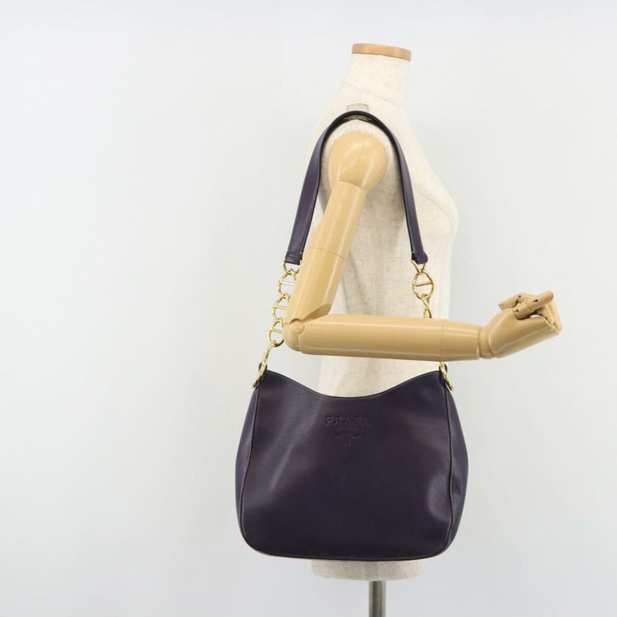 【日本直送】PRADA 紫色金色皮革肩背包,正品編號 188299A-24