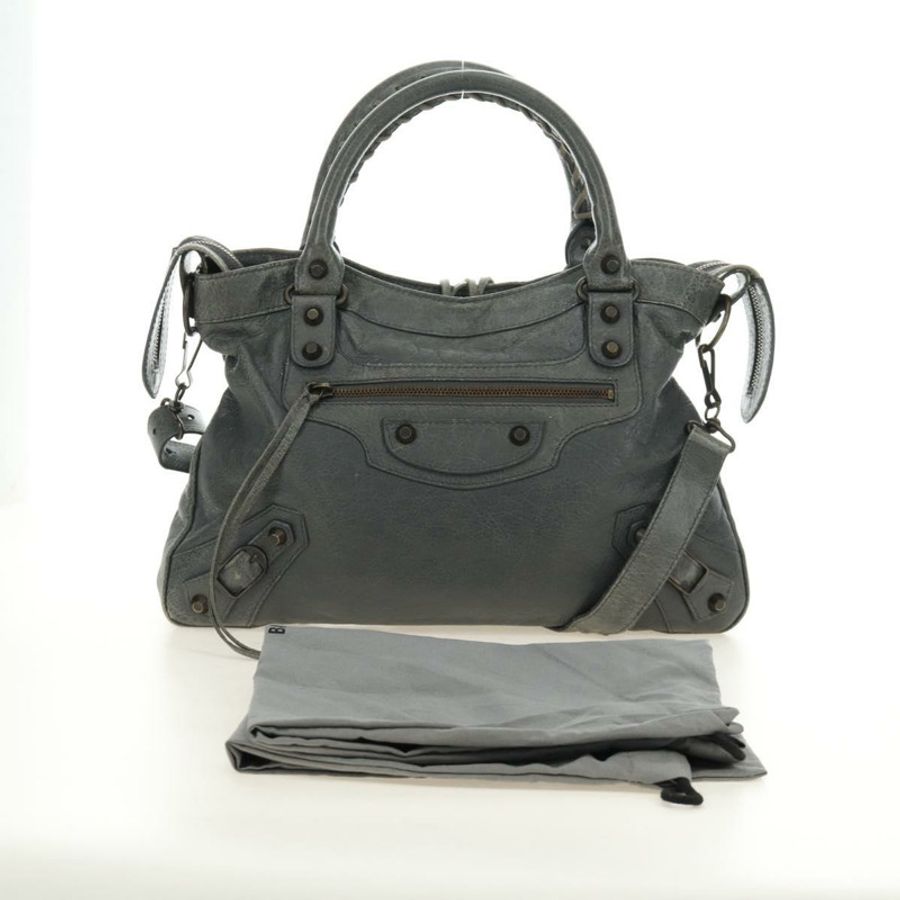 【日本直送】BALENCIAGA The Town 手提包 皮革 兩用 灰色 240579 正品 189158SAM-11