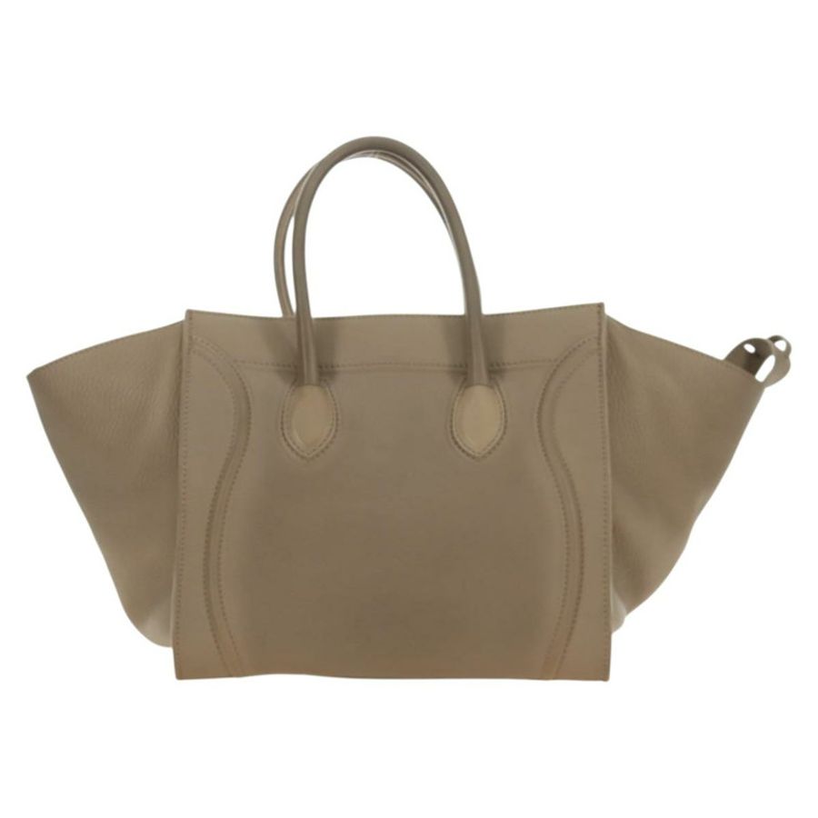 【日本直送】CELINE Luggage 小方形 Phantom 手提包,米色皮革,正品,貨號 190074M-1